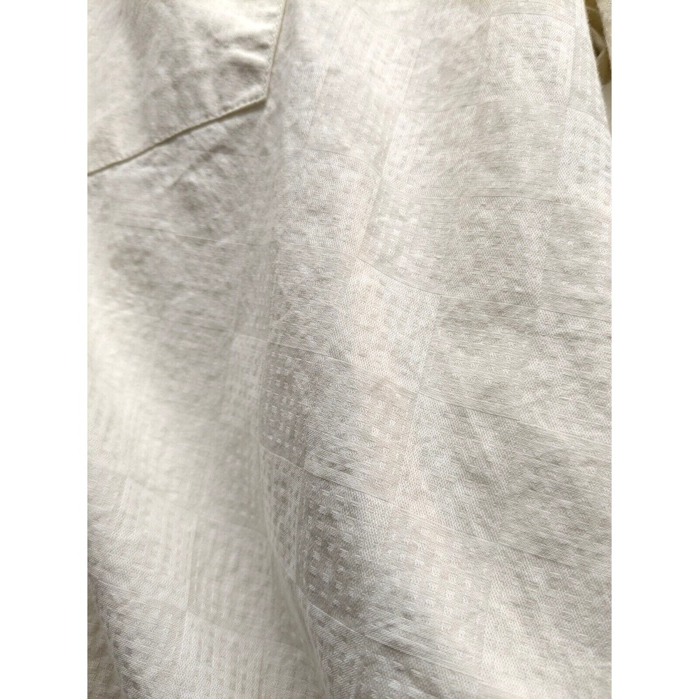 OTTO Men Sz: XL 44cm Trim Fit Short Sleeve Shirt Cream/Ivory Geometric Button Up - Picture 9 of 14